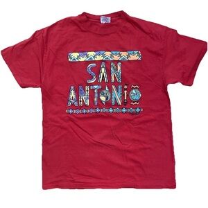 Vtg San Antonio Tourist T-Shirt Vtg Tee Western USA LG Texas Tribal Travel Indie